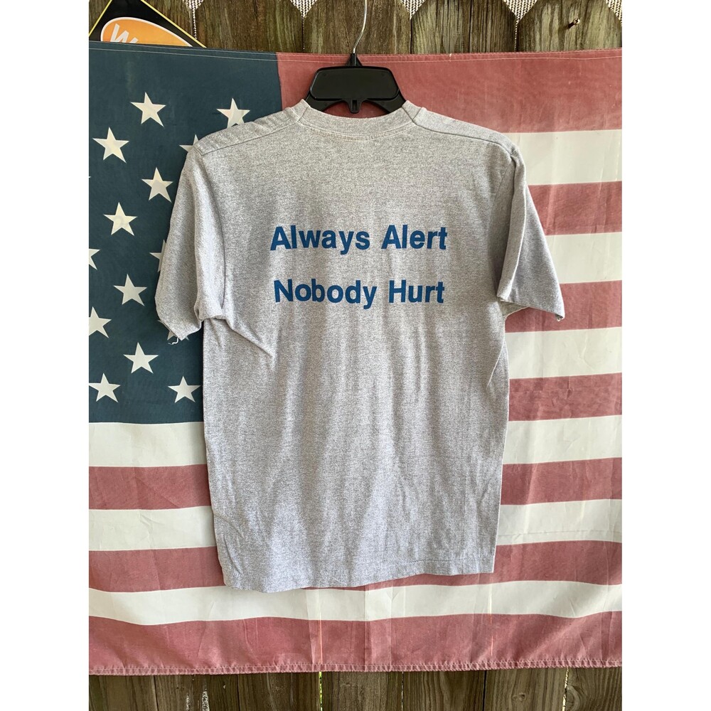 80s Moore Always Alert No body Hurt grey single stitch tee Size L runs smaller